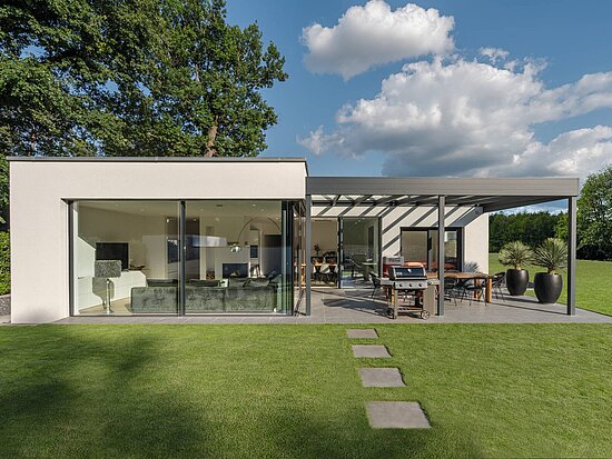 Winkel-Bungalow im Bauhaus-Stil