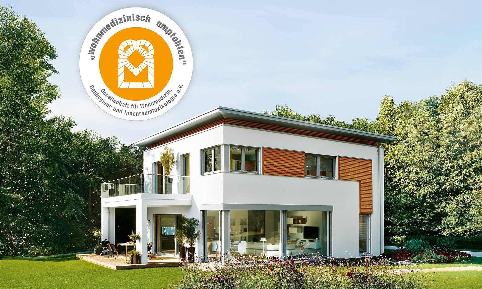 zweigeschossiges Stadthaus Einfamilienhaus; Stadthaus; Flachdach; Balkon; Terrassse,