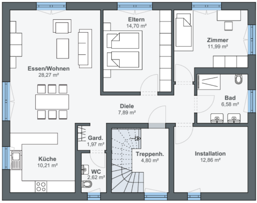 Grundriss Obergeschoss