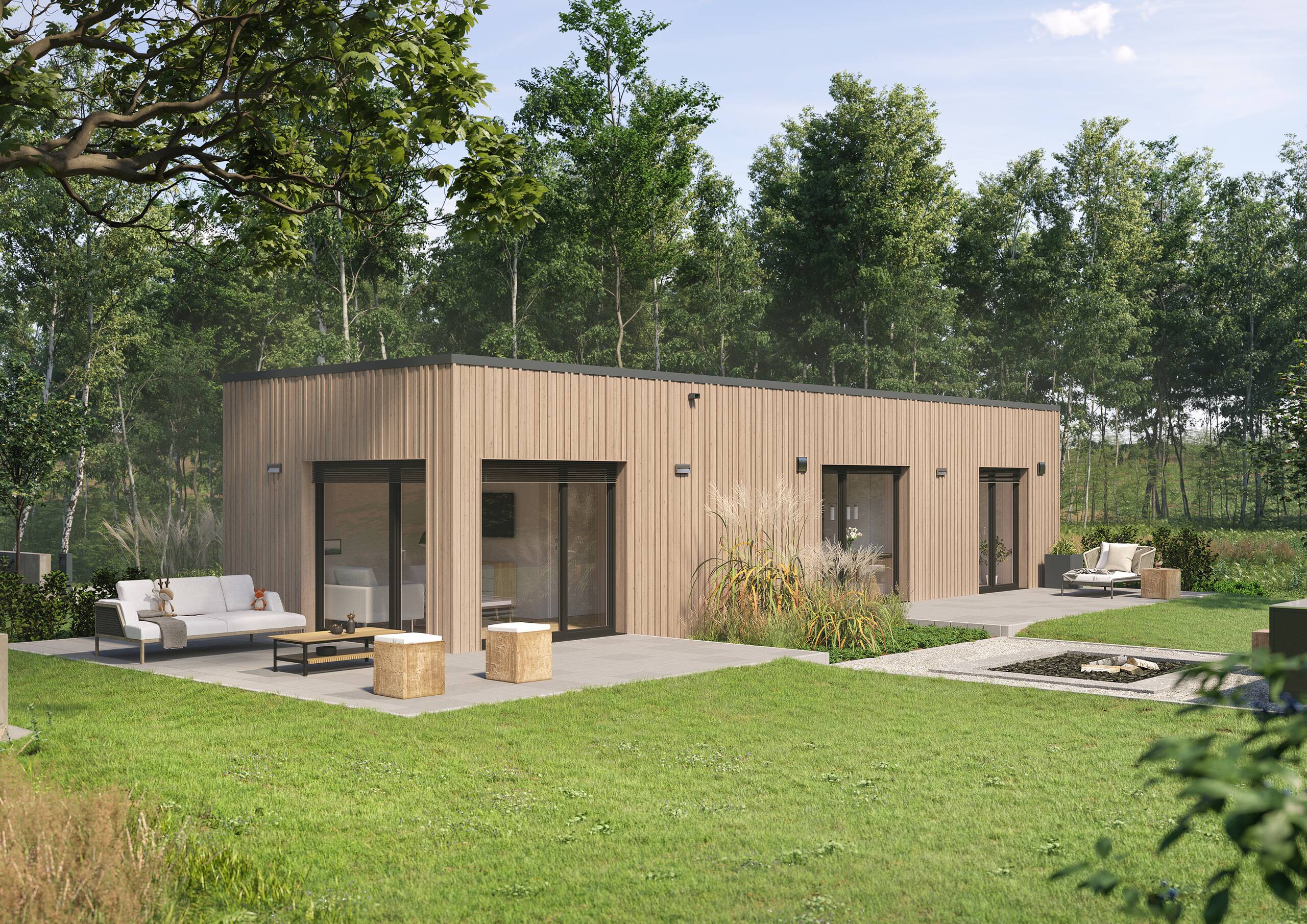 OPTION Bungalow mit Flachdach von WeberHaus