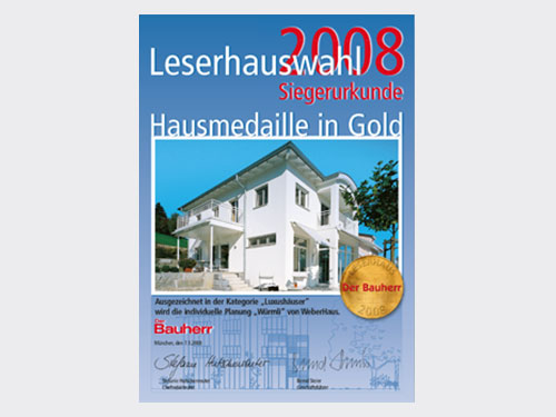 Zeitschrift Der Bauherr verleiht uns „Leserhaus des Jahres“
