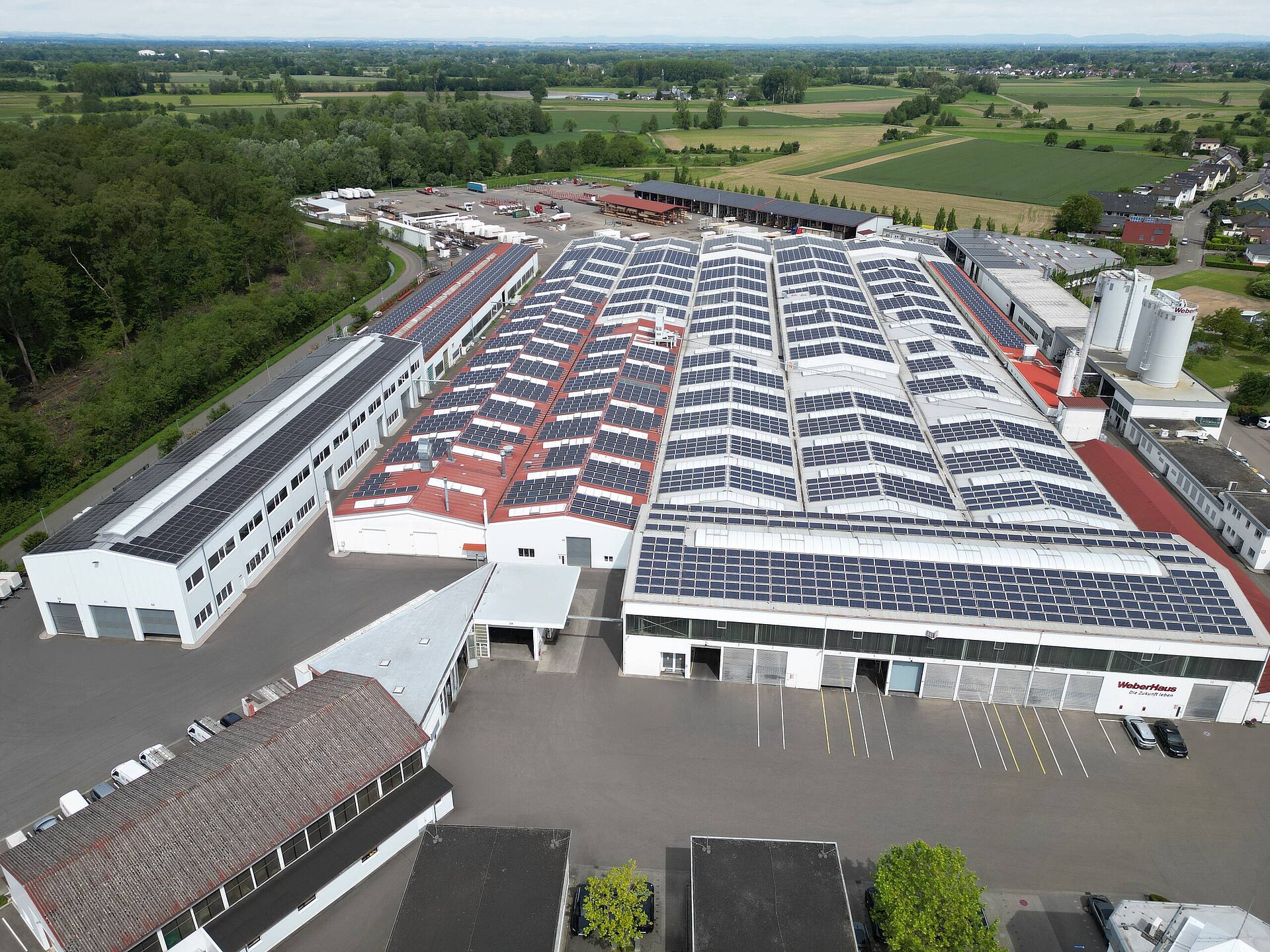 Luftaufnahme Photovoltaik Produktion Rheinau-Linx 2026