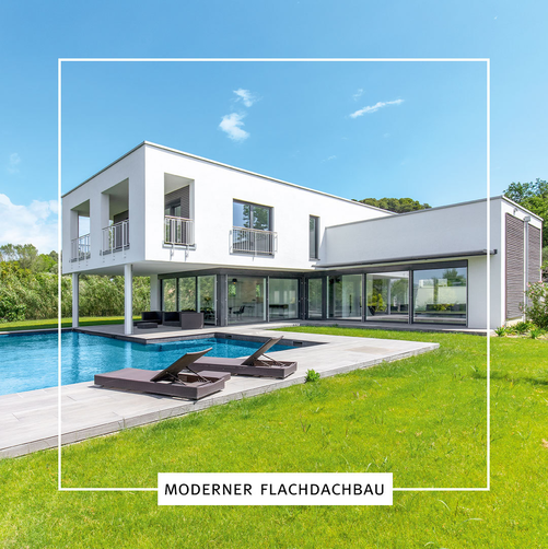 Moderner Flachdachbau