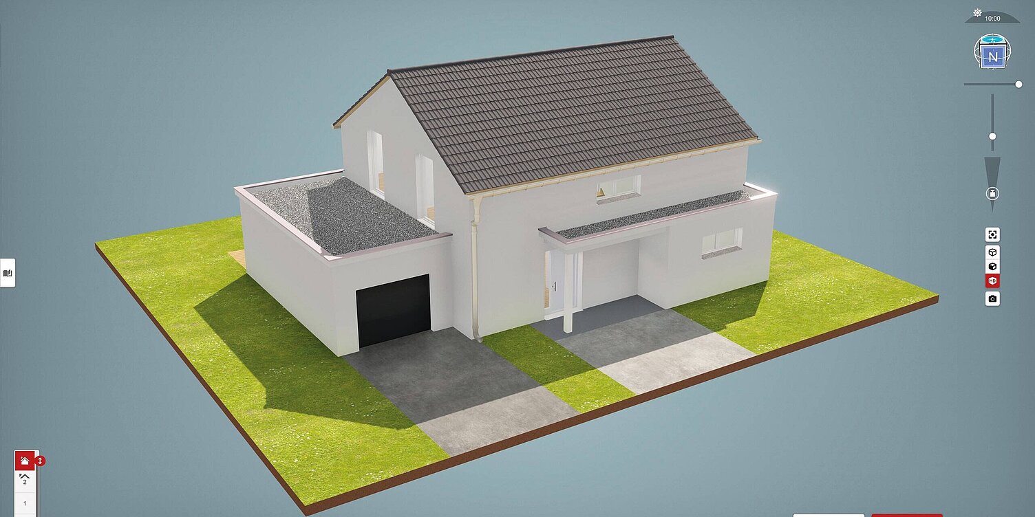 3D Hauskonfigurator von WeberHaus - Außenansicht des Hauses