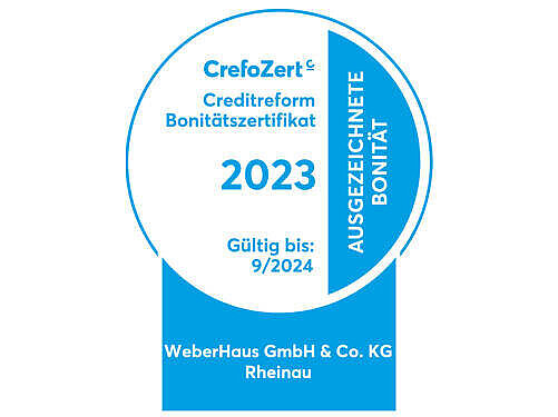 CrefoZert Bonitätszertifikat für WeberHaus 2023