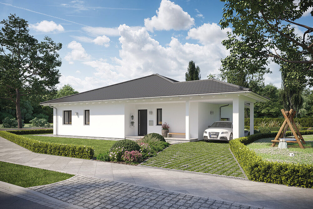 Bungalow mit Walmdach