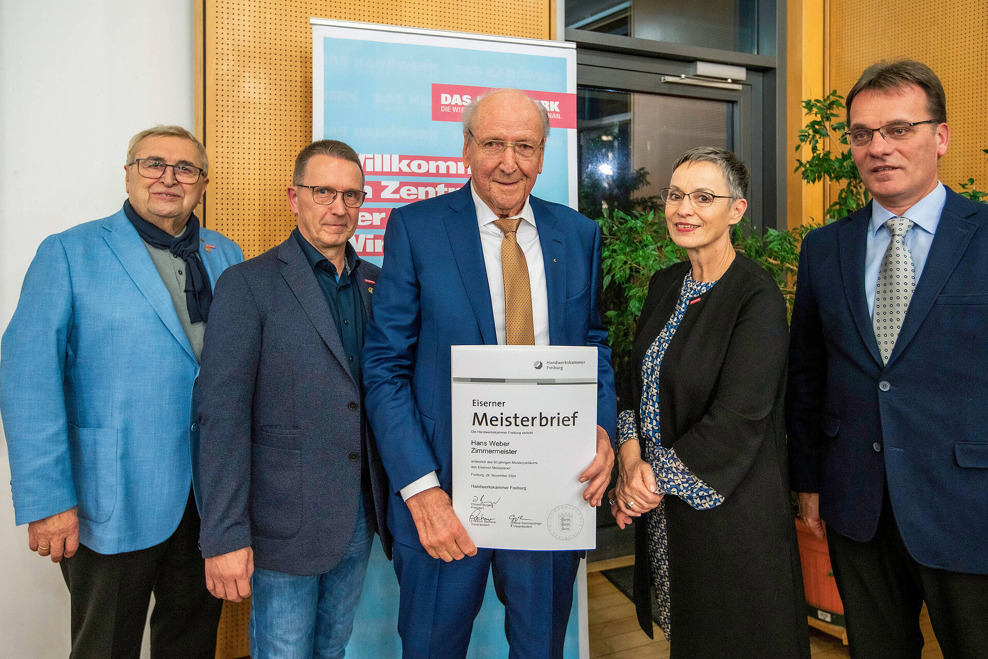 Hans Weber mit Eisernem Meisterbrief ausgezeichnet WeberHaus