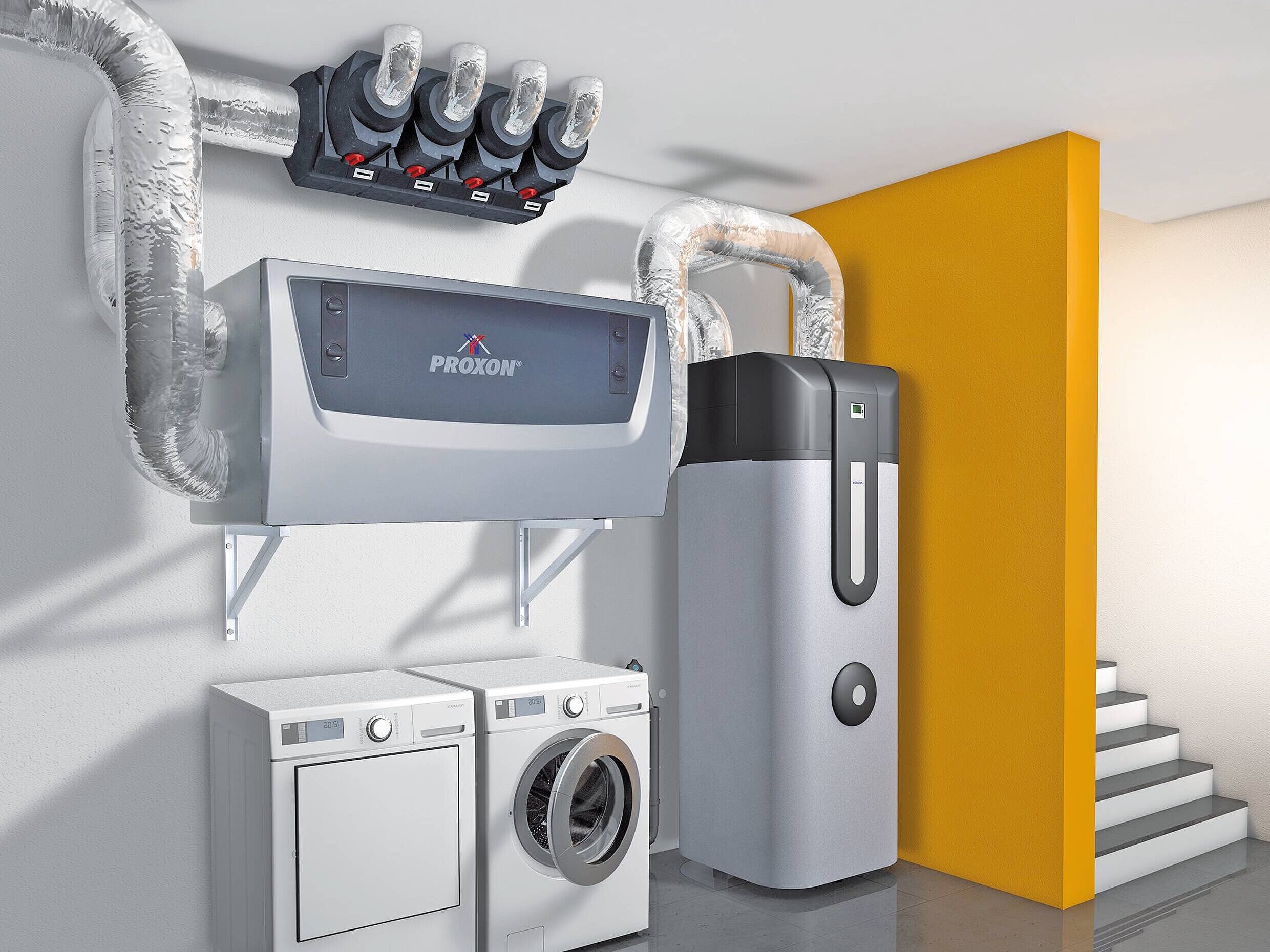 Technikraum mit Wohn- Frischluft-Wärmetechnik Technikraum mit Wohn- Frischluft-Wärmetechnik